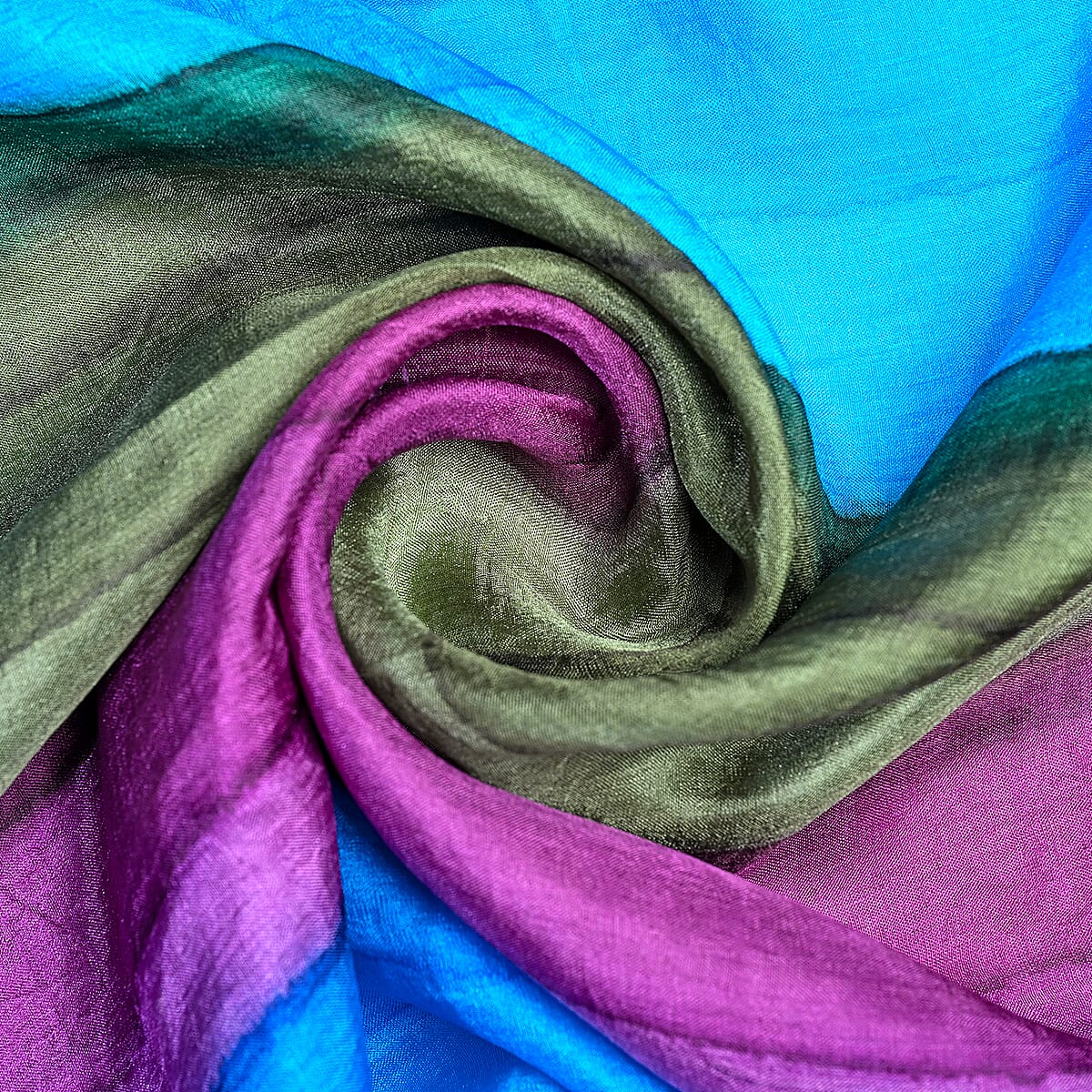 La Marey Blue Mulberry Silk Scarf image number 4