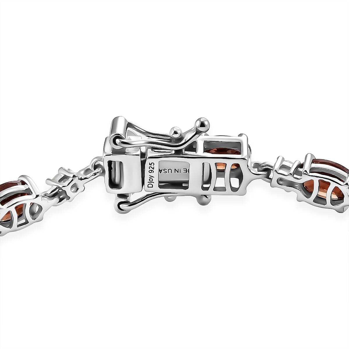 D'Joy AAA Red Zircon and White Zircon Line 13.90 ctw Bracelet in Rhodium Over Sterling Silver (7.25 In) image number 3