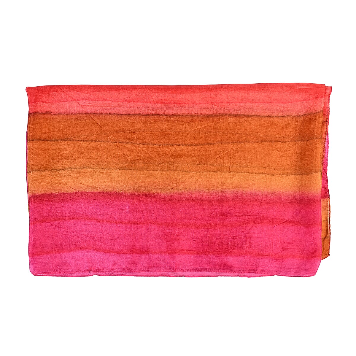 La Marey Pink, Magenta and Orange Mulberry Silk Scarf image number 3