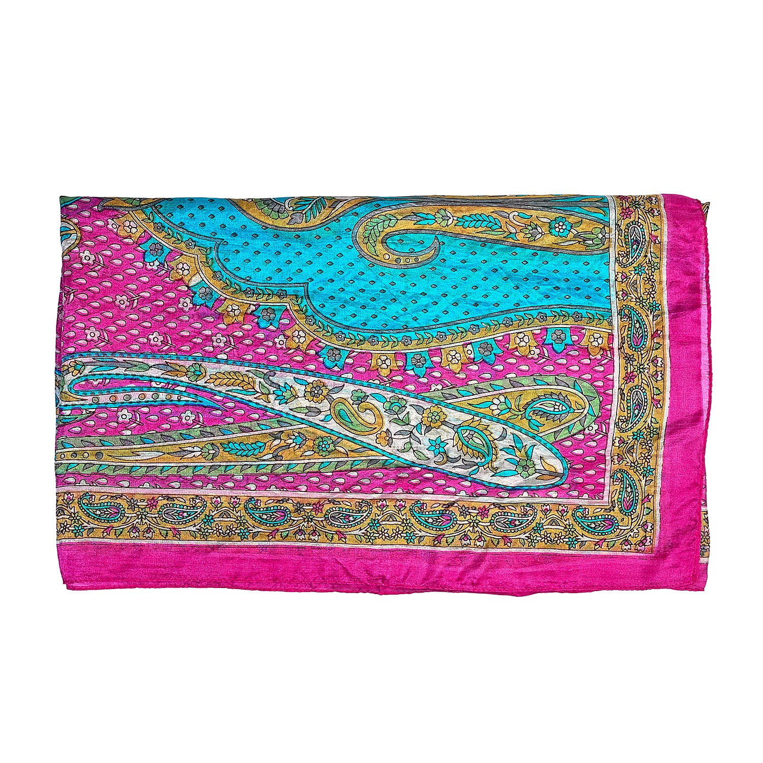 La Marey Pink Floral 100% Mulberry Silk Scarf