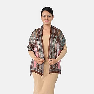 La Marey Dark Brown Mulberry Silk Scarf