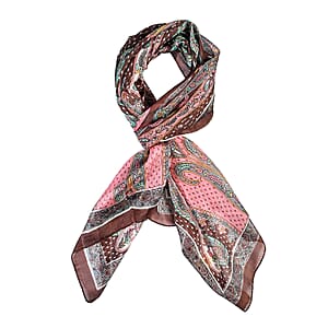La Marey Dark Brown Mulberry Silk Scarf
