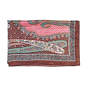 La Marey Dark Brown Mulberry Silk Scarf
