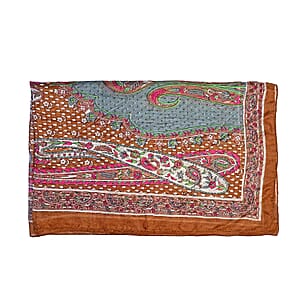 La Marey Light Brown Mulberry Silk Scarf