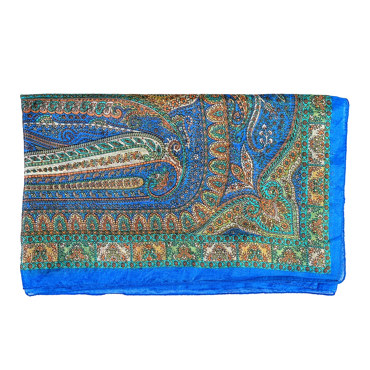 La Marey Blue Mulberry Silk Scarf image number 3