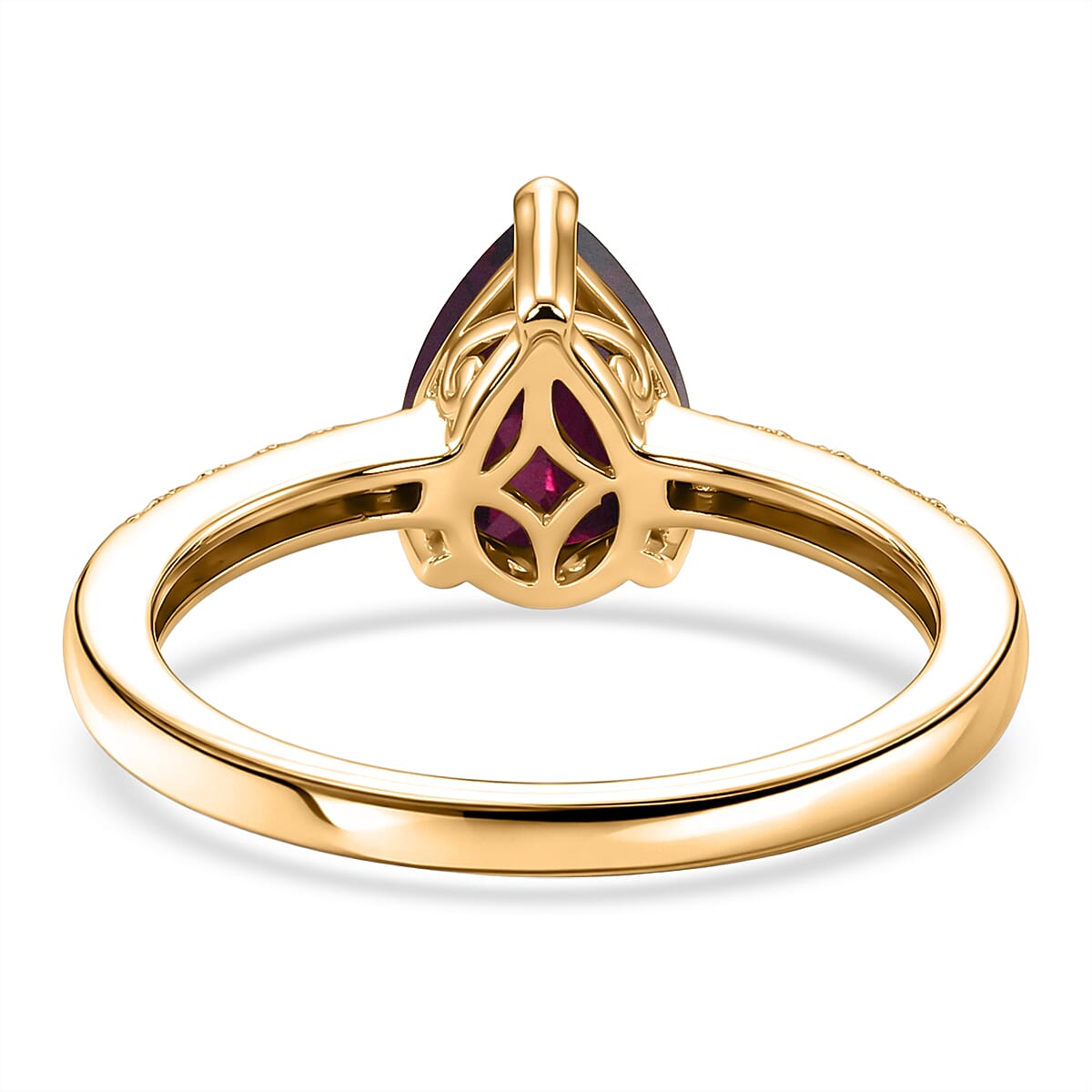 D'Joy Orissa Rhodolite Garnet and White Zircon 2.45 ctw Ring in 18K Vermeil Yellow Gold Over Sterling Silver (Size 5.0) image number 4