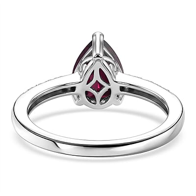 D'Joy Orissa Rhodolite Garnet and White Zircon 2.45 ctw Ring in Rhodium Over Sterling Silver (Size 6.0)
