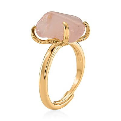Rose Quartz 5.00 ctw Ring (Adjustable) in Goldtone