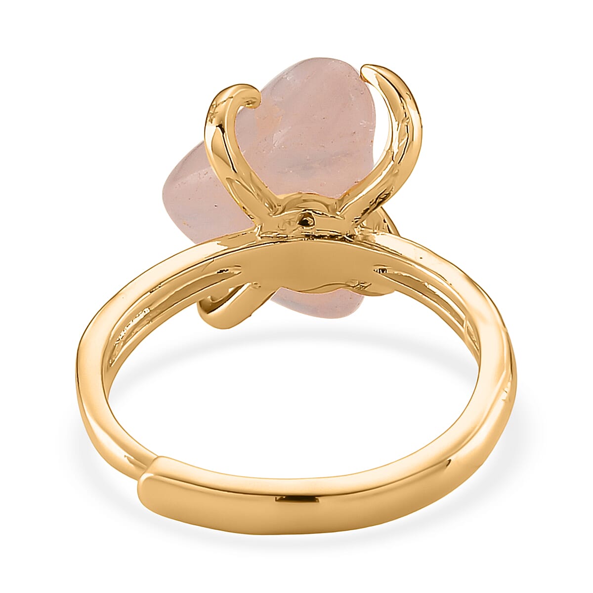 Rose Quartz 5.00 ctw Ring (Adjustable) in Goldtone
