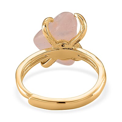 Rose Quartz 5.00 ctw Ring (Adjustable) in Goldtone