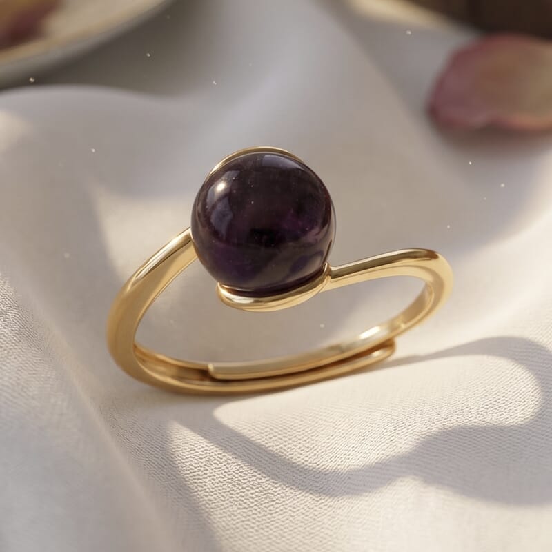 African Amethyst 3.50 ctw Ring (Adjustable) in Goldtone