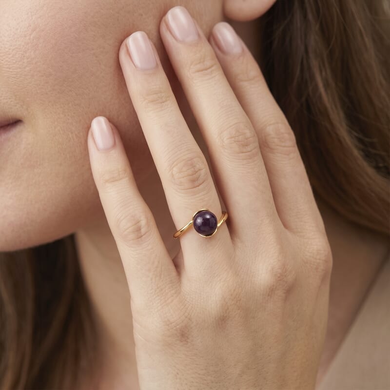 African Amethyst 3.50 ctw Ring (Adjustable) in Goldtone