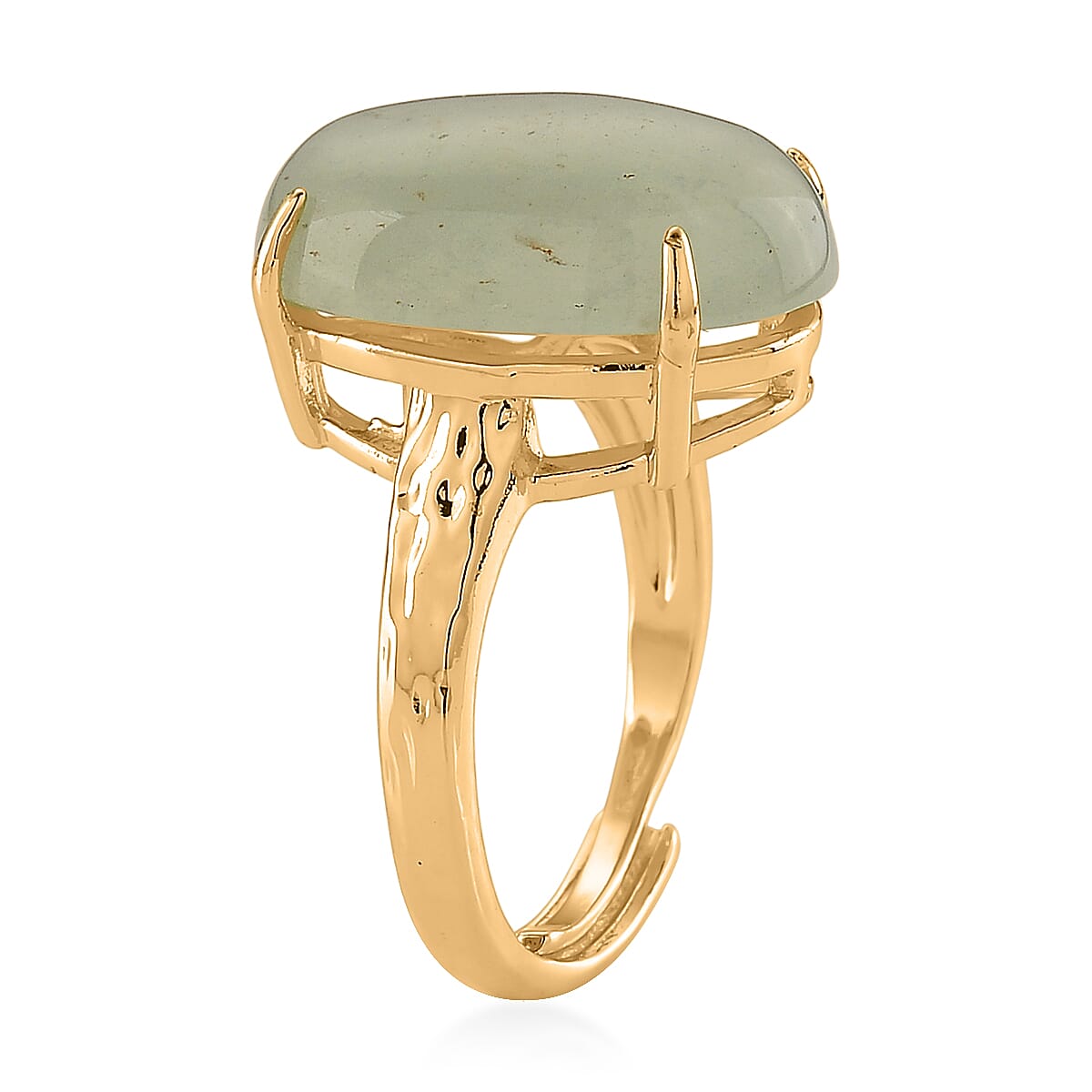Green Aventurine 15.00 ctw Ring (Adjustable) in Goldtone