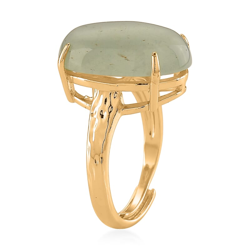 Green Aventurine 15.00 ctw Ring (Adjustable) in Goldtone