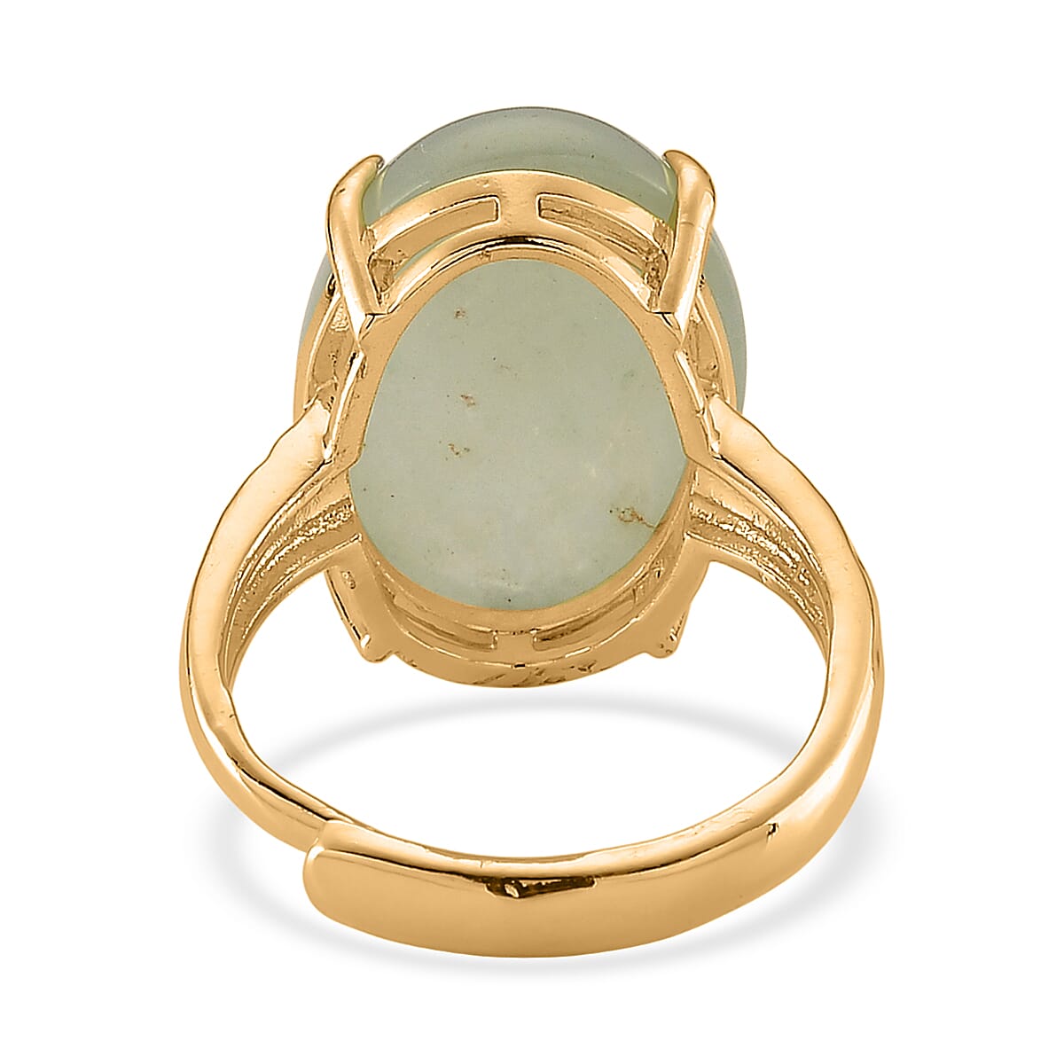 Green Aventurine 15.00 ctw Ring (Adjustable) in Goldtone
