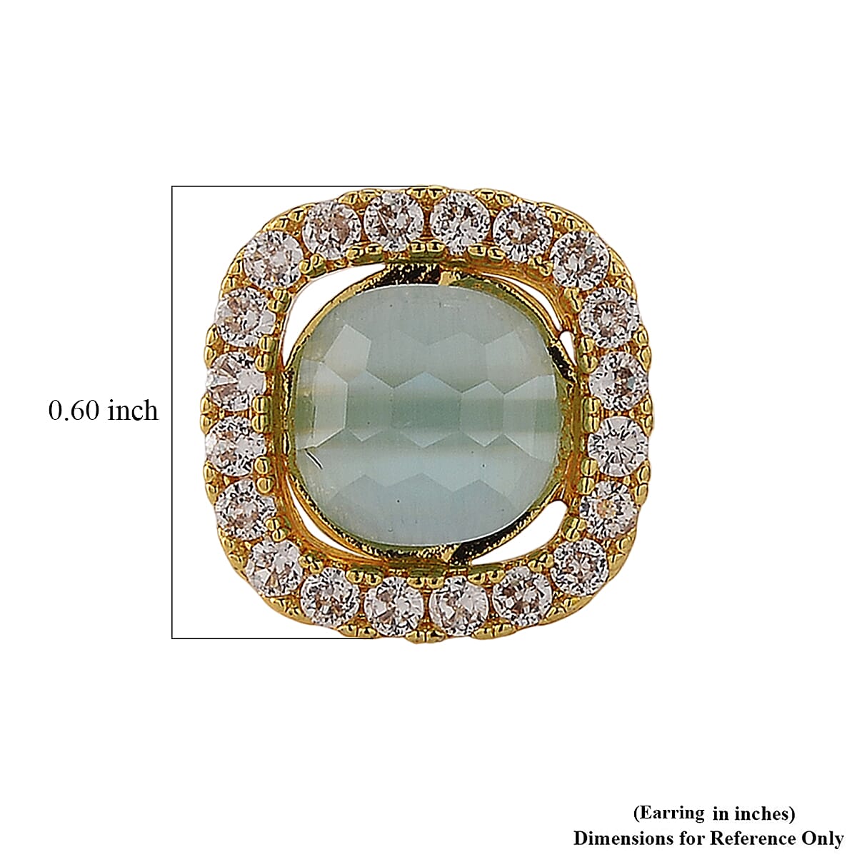 Mangoro Aquamarine and Simulated Diamond 10.00 ctw Beaded Earrings in Goldtone