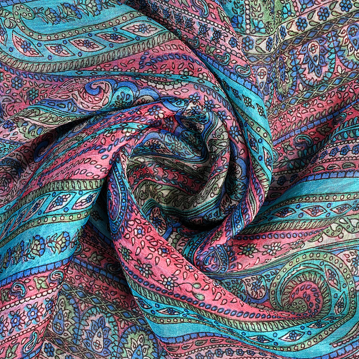 La Marey Pink Mulberry Silk Scarf image number 4
