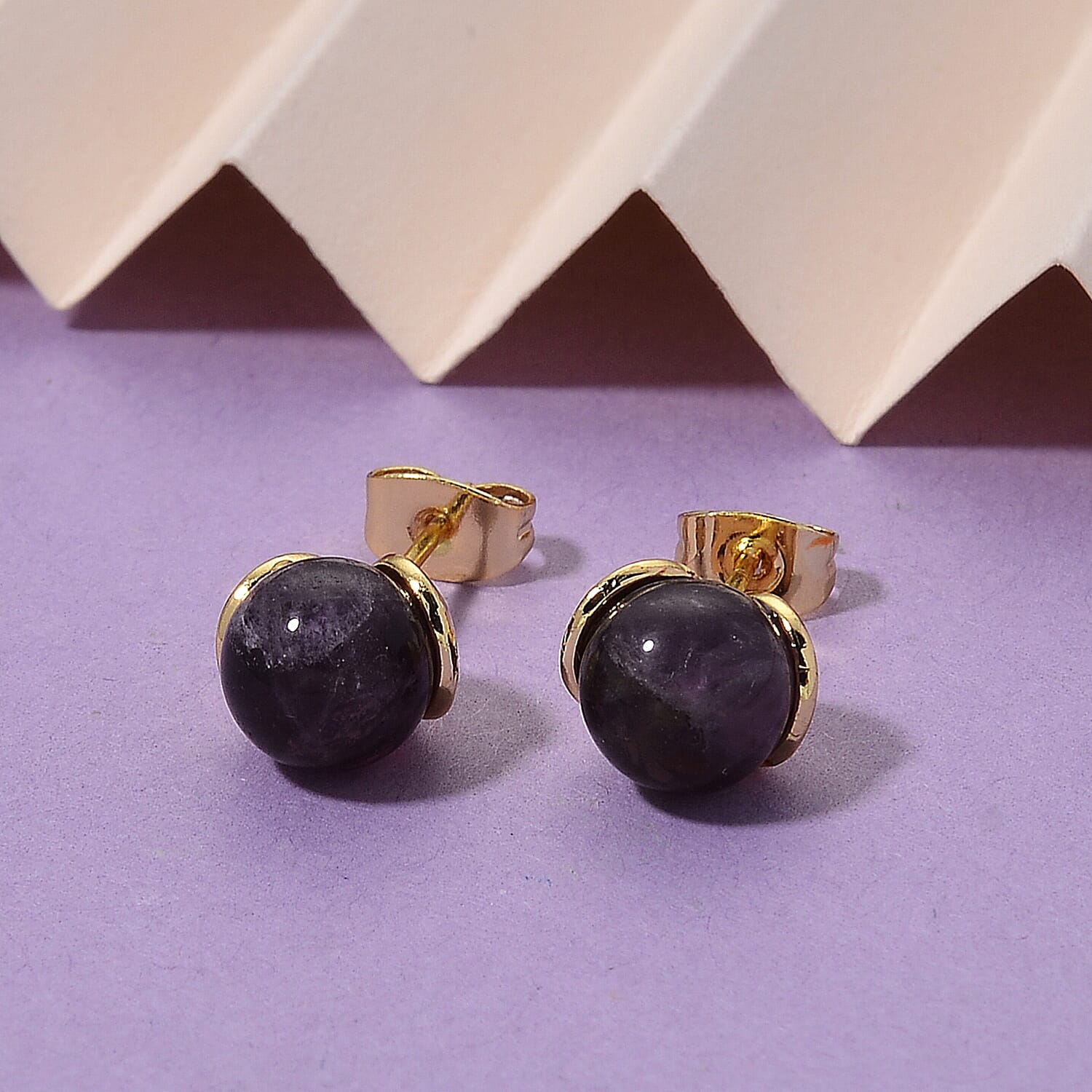 African Amethyst 5.20 ctw Earrings in Goldtone