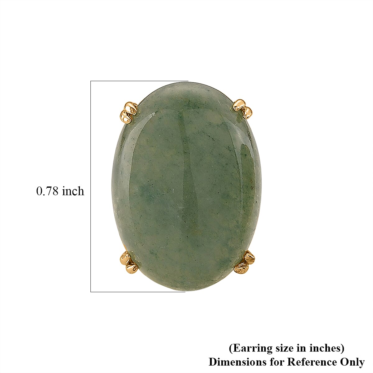 Green Aventurine 18.00 ctw Earrings in Goldtone