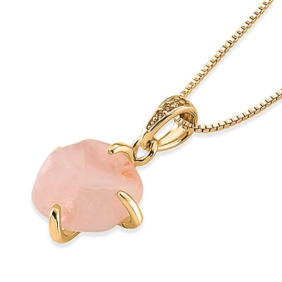 Rose Quartz 10.00 ctw Beaded Necklace in Goldtone 18-20 Inches