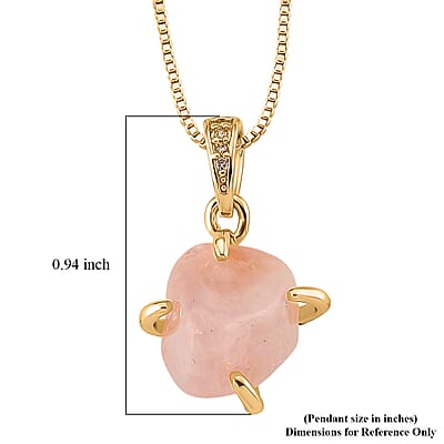 Rose Quartz 10.00 ctw Beaded Necklace in Goldtone 18-20 Inches