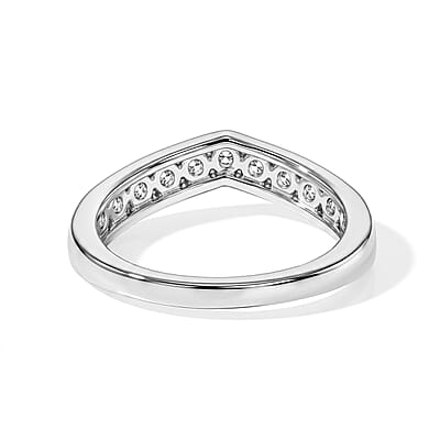 D'Joy Lab Created White Sapphire 0.75 ctw Band Ring in Platinum Over Sterling Silver (Size 8.0)
