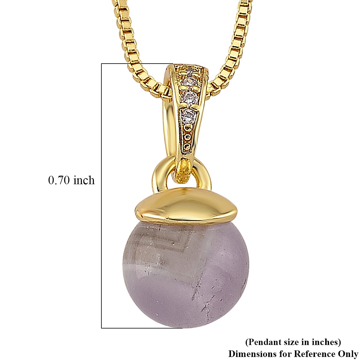 African Amethyst and Simulated Diamond 5.10 ctw Necklace in Goldtone 18-20 Inches image number 6