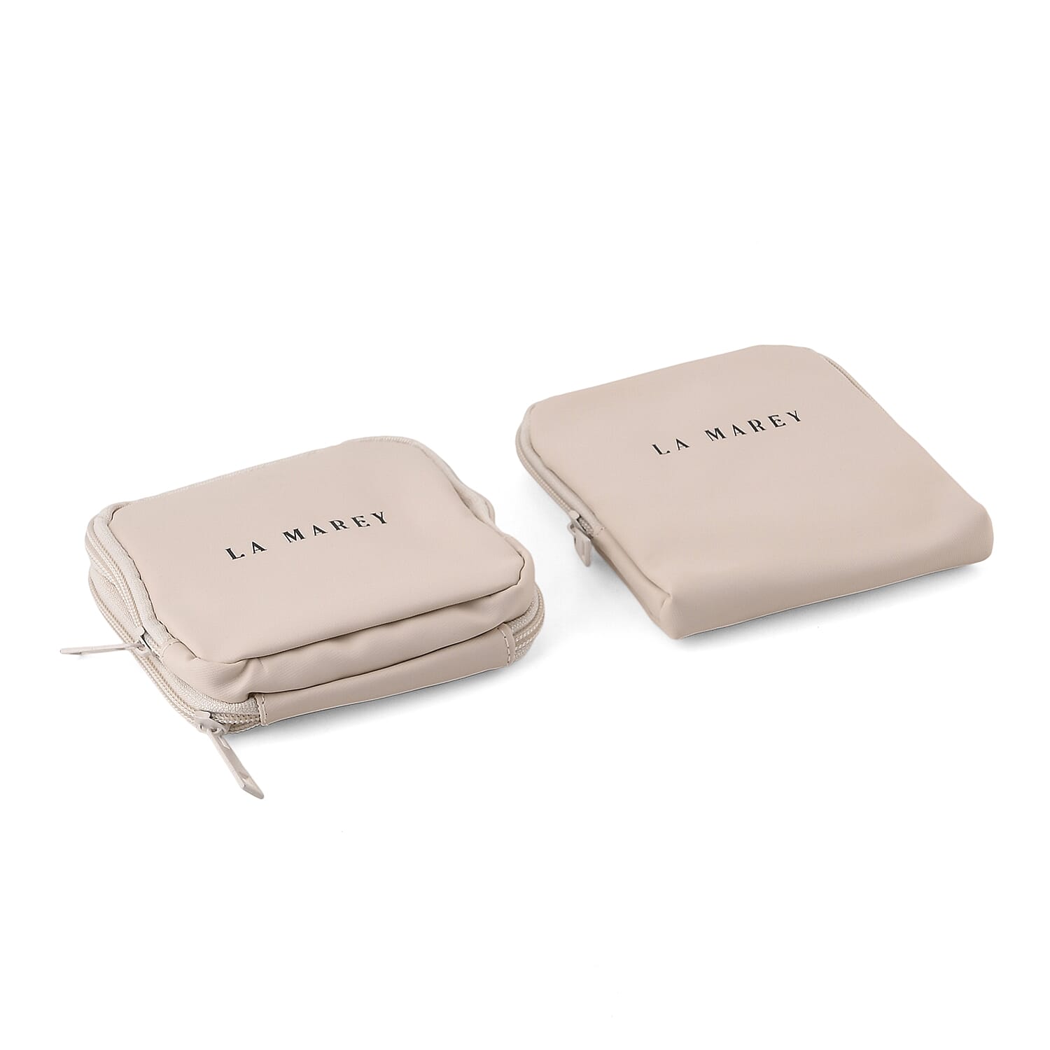 Set of 2 Single Layer and Double Layer Travel Jewelry Case with Anti Tarnish Lining - White