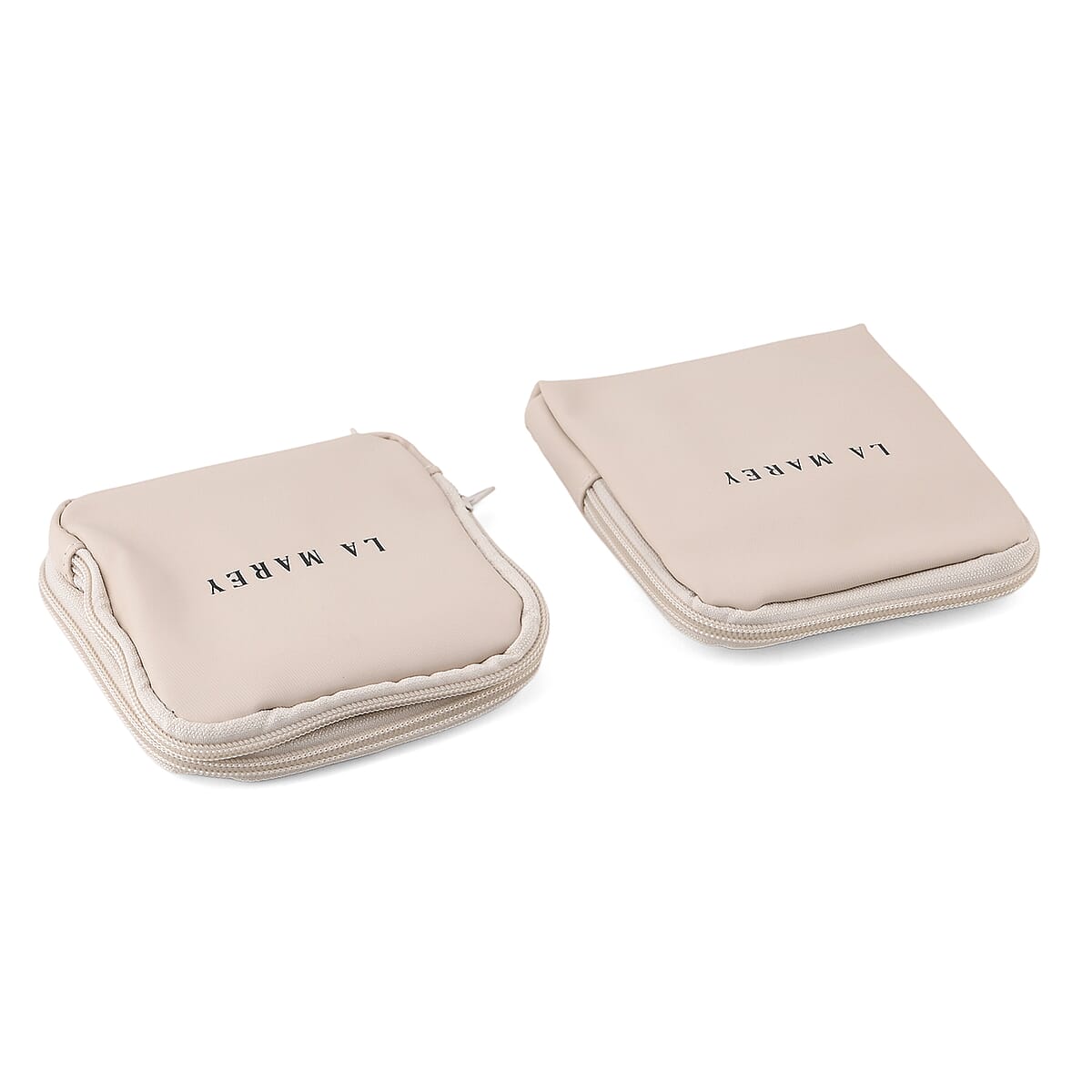 Set of 2 Single Layer and Double Layer Travel Jewelry Case with Anti Tarnish Lining - White image number 4