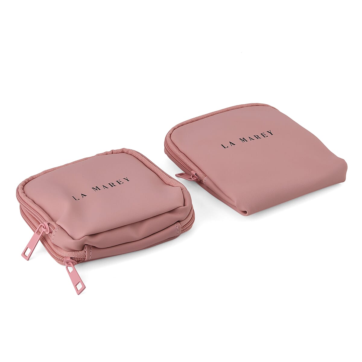 Set of 2 Single Layer and Double Layer Travel Jewelry Case with Anti Tarnish Lining - Pink image number 3
