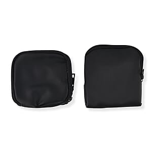 Set of 2 Single Layer and Double Layer Travel Jewelry Case with Anti Tarnish Lining - Black