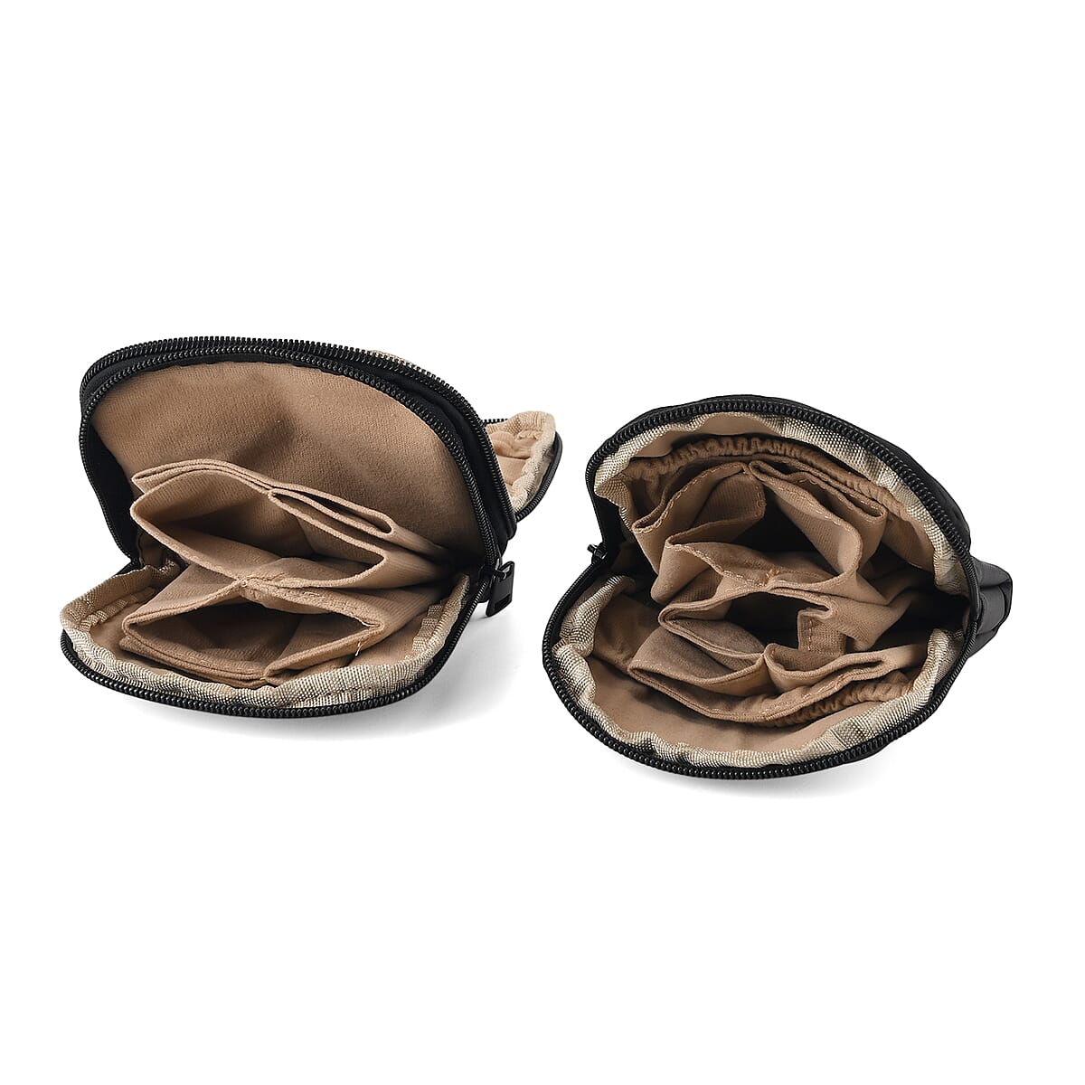 Set of 2 Single Layer and Double Layer Travel Jewelry Case with Anti Tarnish Lining - Black image number 5