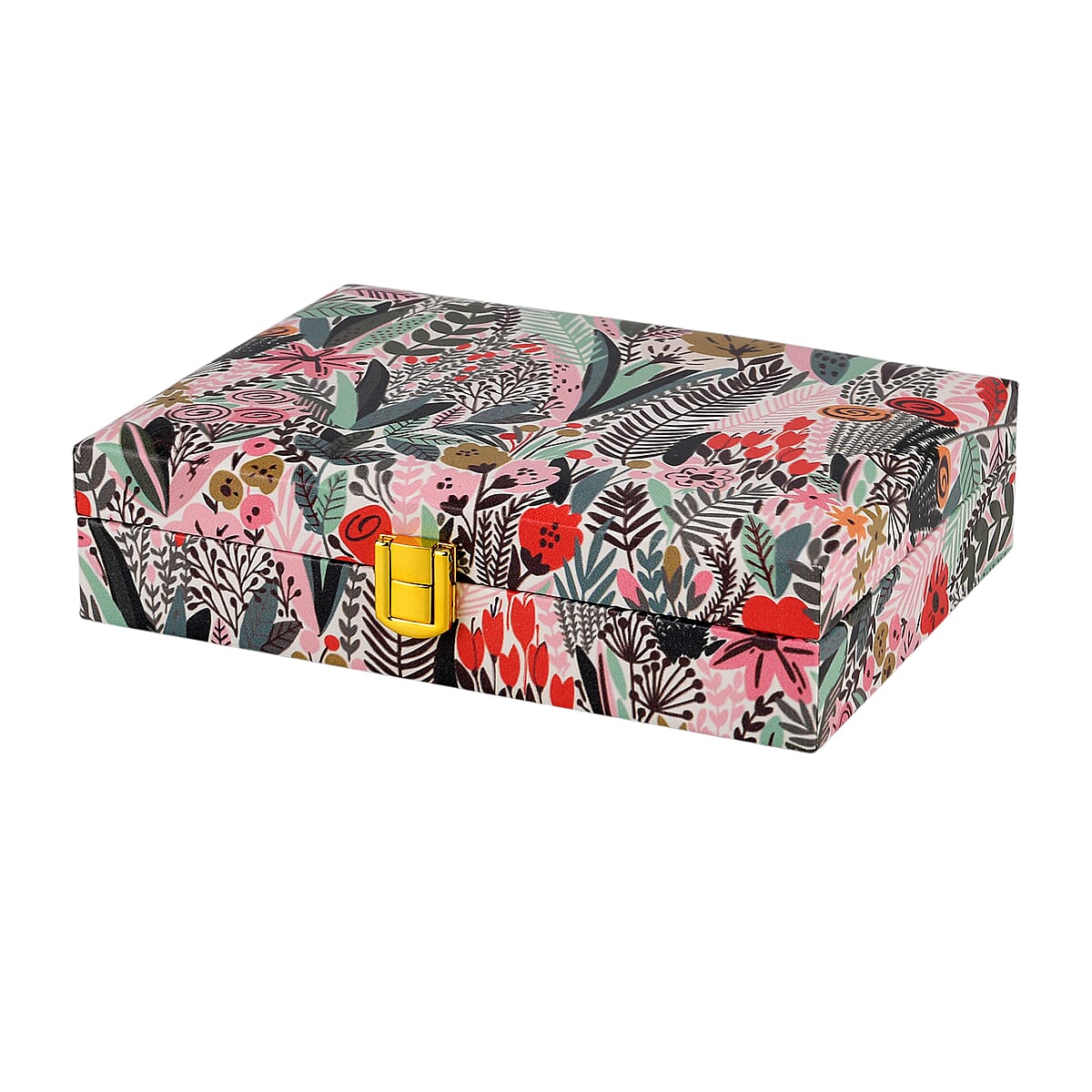Green Leave Faux Leather Jewelry Box image number 3