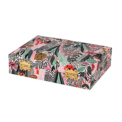 Green Leaves Faux Leather Jewelry Box