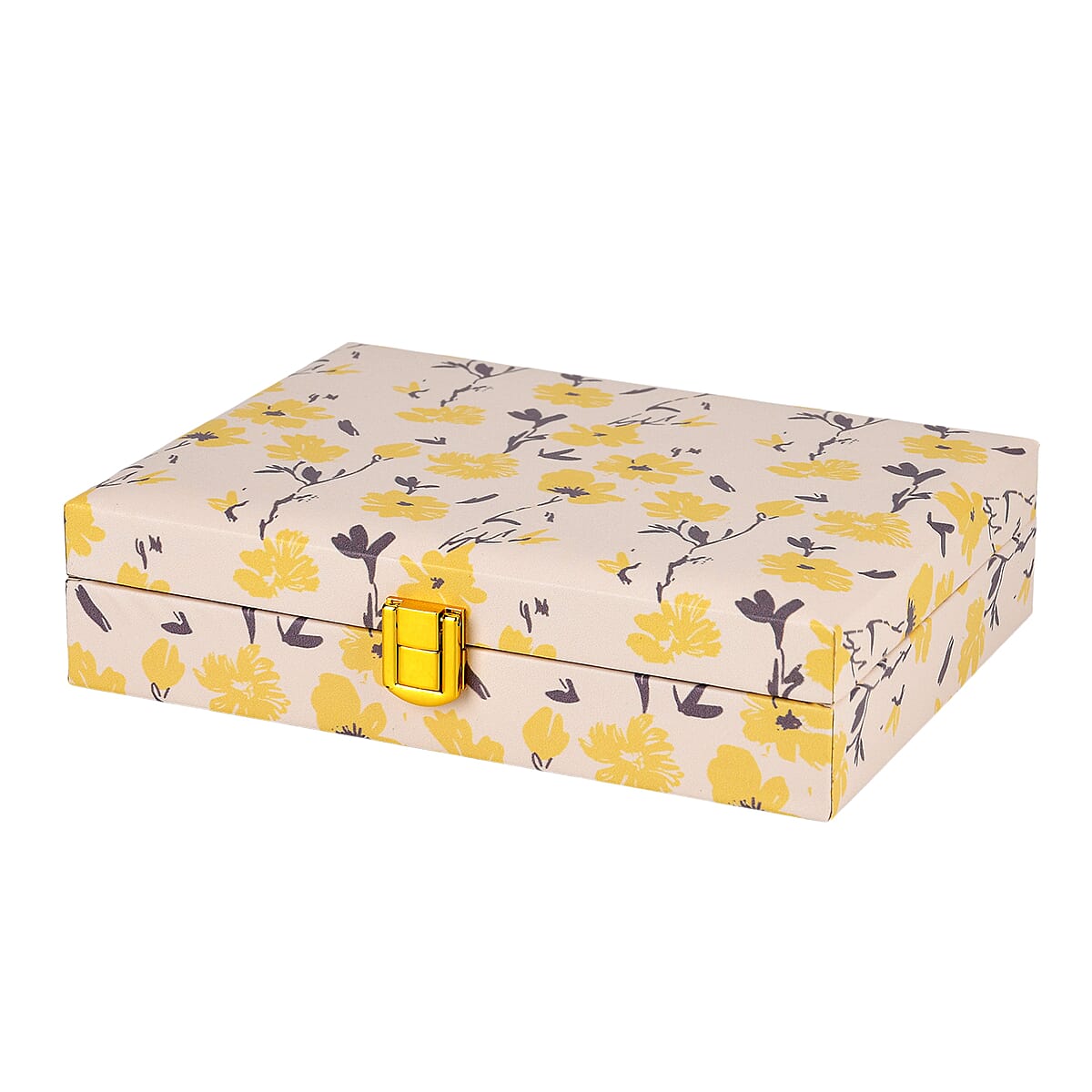 Yellow Flower Faux Leather Jewelry Box image number 3