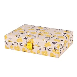 Yellow Flower Faux Leather Jewelry Box