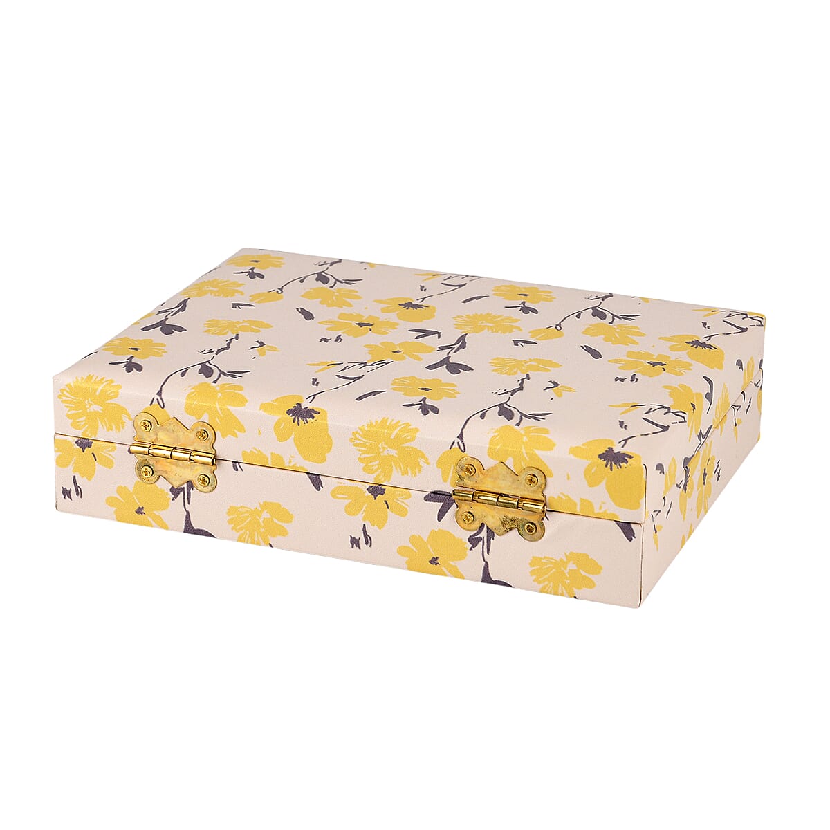 Yellow Flower Faux Leather Jewelry Box image number 4