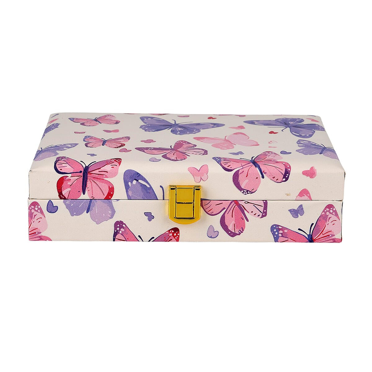 Purple Butterfly Faux Leather Jewelry Box image number 2