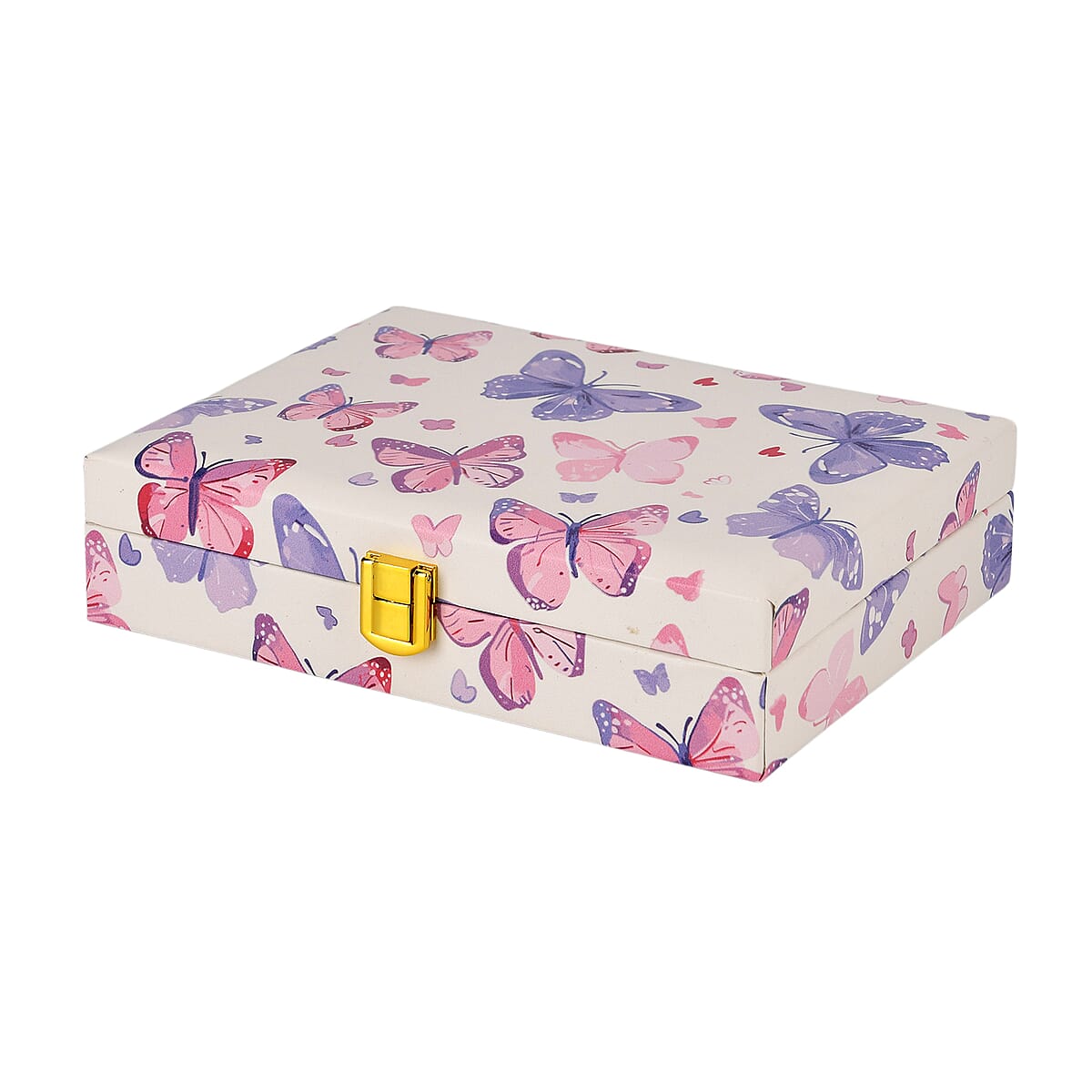 Purple Butterfly Faux Leather Jewelry Box image number 3