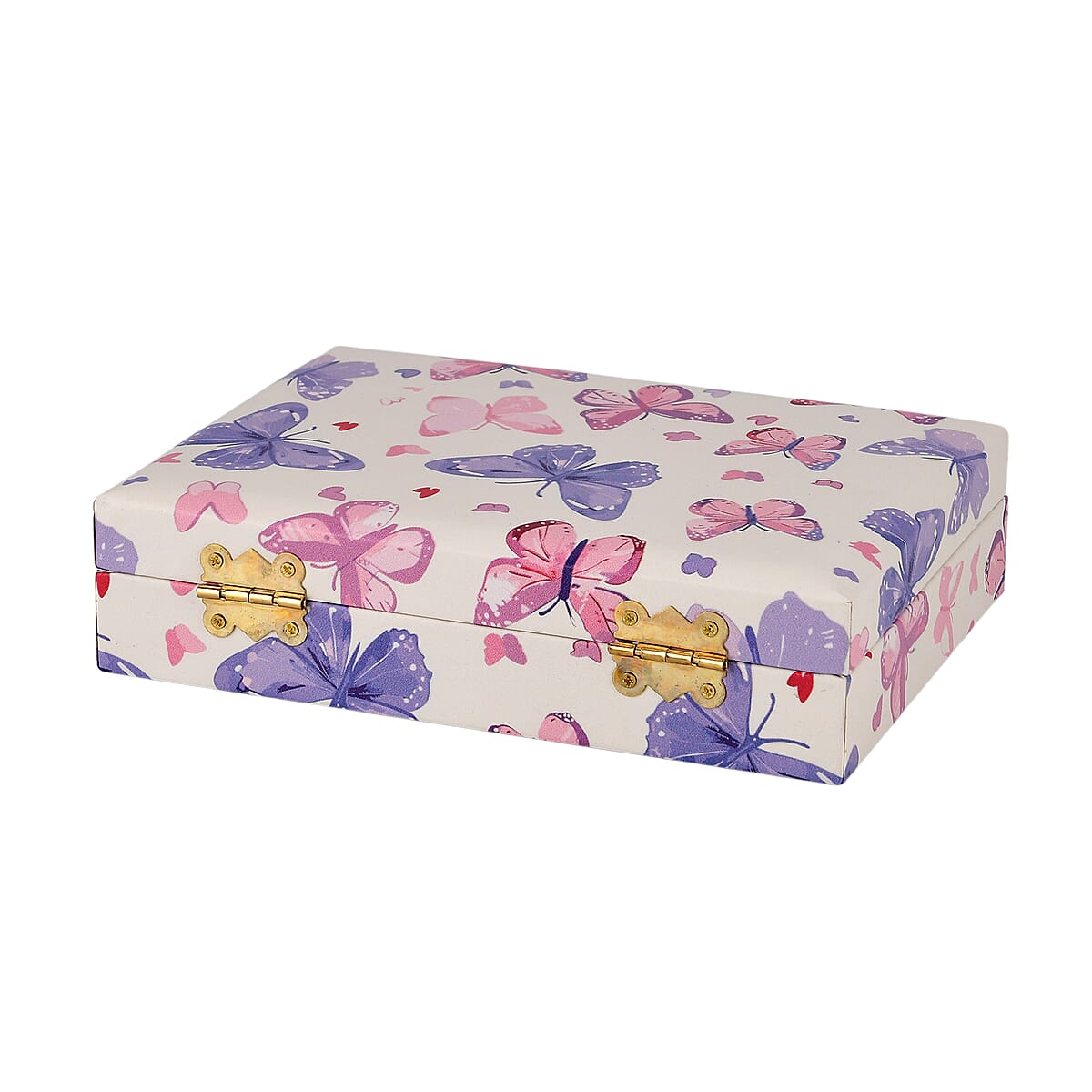Purple Butterfly Faux Leather Jewelry Box image number 4