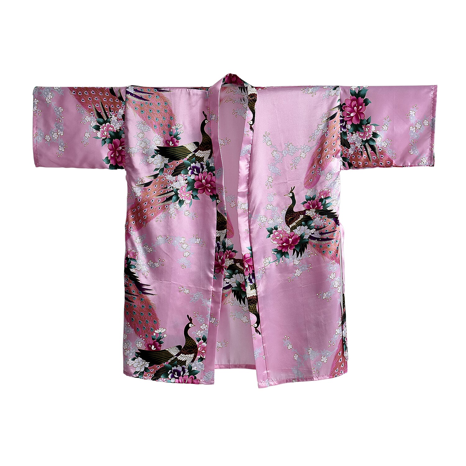 La Marey Pink Floral Pattern Pajama Robes Kimono - One Size Fits Most