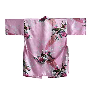 La Marey Pink Floral Pattern Pajama Robes Kimono - One Size Fits Most