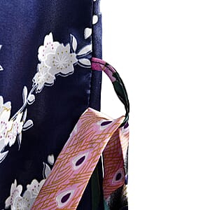 La Marey Navy Floral Pattern Pajama Robes Kimono - One Size Fits Most