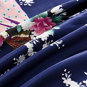 La Marey Navy Floral Pattern Pajama Robes Kimono - One Size Fits Most
