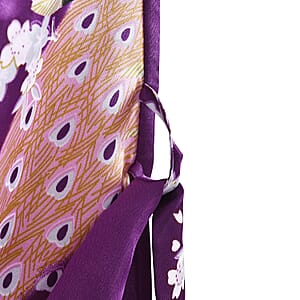La Marey Purple Floral Pattern Pajama Robes Kimono - One Size Fits Most