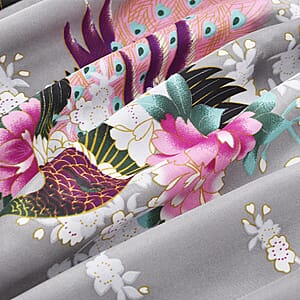 La Marey Gray Floral Pattern Pajama Robes Kimono - One Size Fits Most