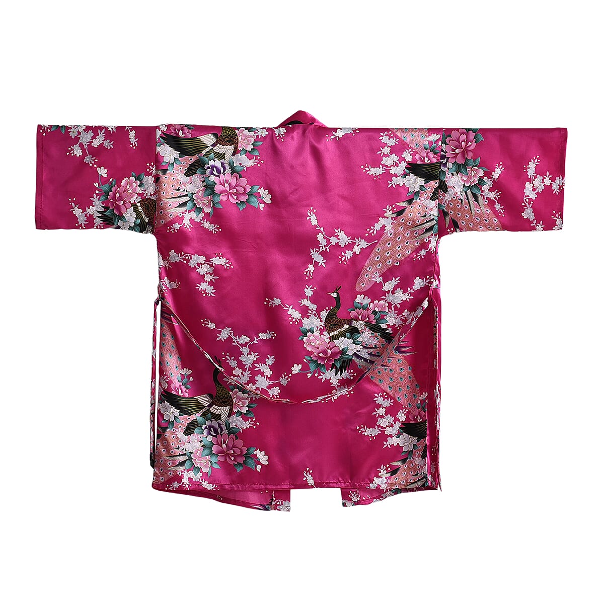 La Marey Rose Pink Floral Pattern Pajama Robes Kimono - One Size Fits Most image number 1