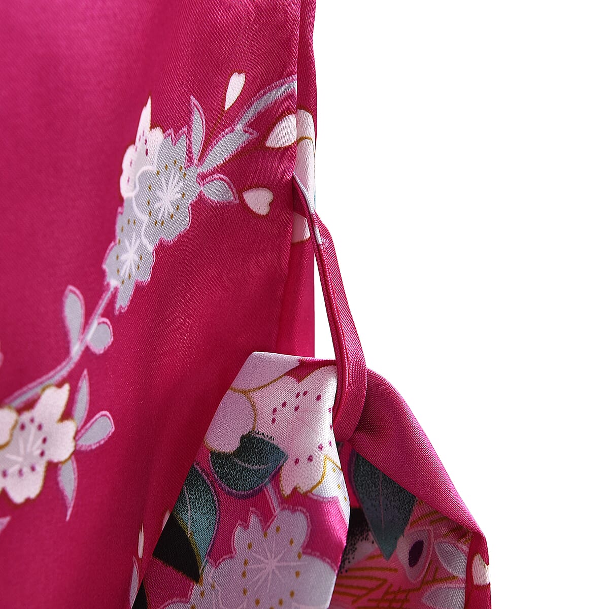 La Marey Rose Pink Floral Pattern Pajama Robes Kimono - One Size Fits Most image number 2