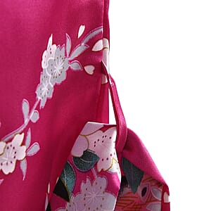 La Marey Rose Pink Floral Pattern Pajama Robes Kimono - One Size Fits Most