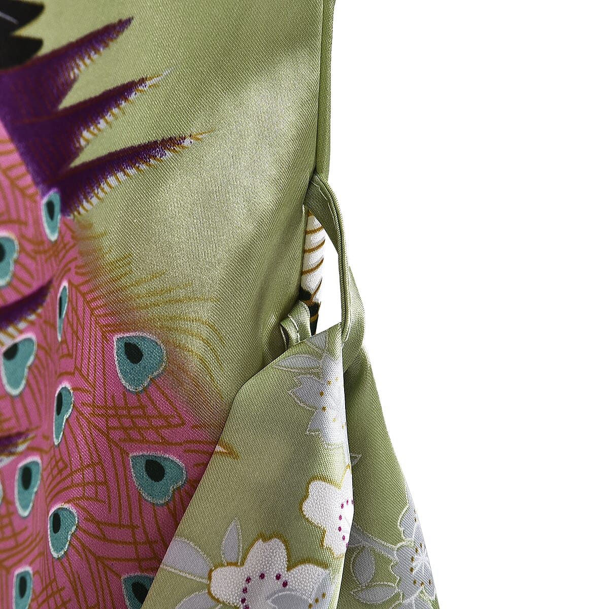 La Marey Green Floral Pattern Pajama Robes Kimono - One Size Fits Most image number 2
